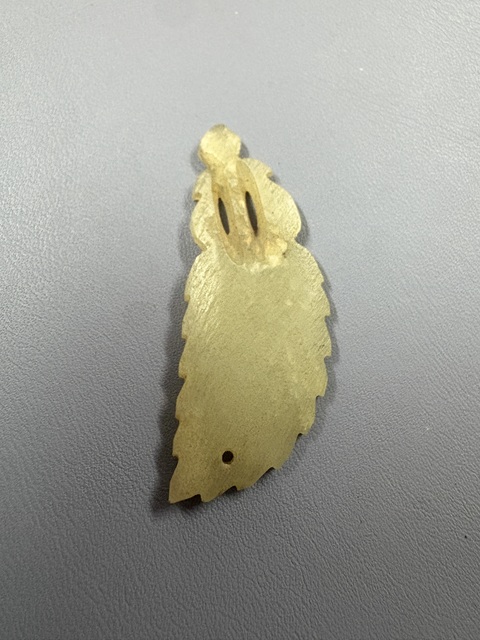 古玩玉器樹葉佩真品鑒賞圖