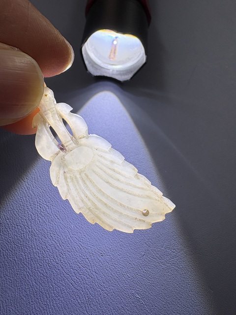 古玩玉器樹葉佩真品鑒賞圖