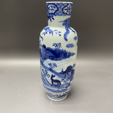 古玩陶瓷十二生肖青花瓶真品鑒賞圖