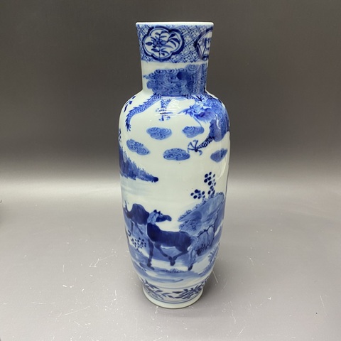 古玩陶瓷十二生肖青花瓶真品鑒賞圖