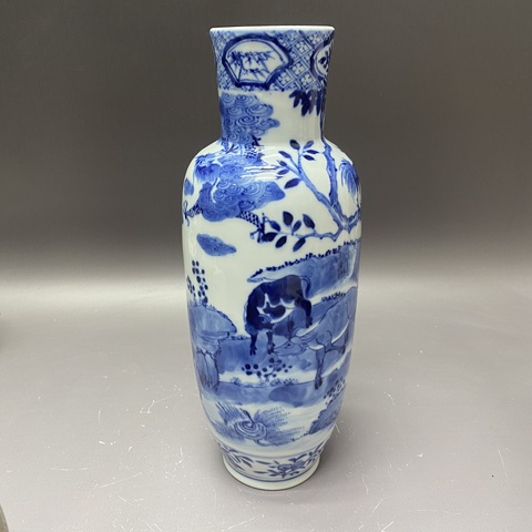 古玩陶瓷十二生肖青花瓶真品鑒賞圖