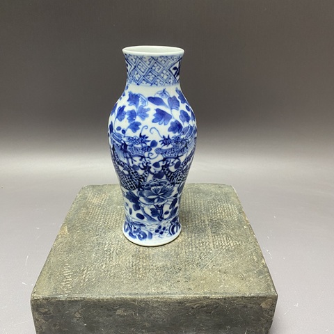 古玩陶瓷清晚期·花間龍紋·青花琵琶尊拍賣(mài),當(dāng)前價(jià)格2160元