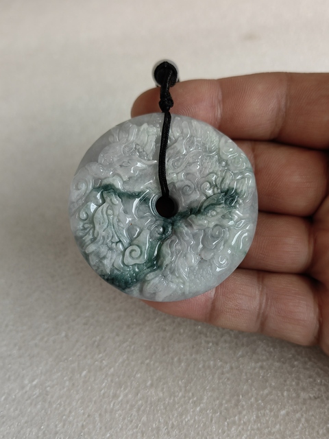 古玩玉器天然翡翠雕“龍紋牌”拍賣,當前價格298元