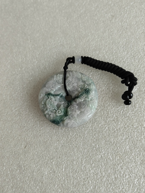 古玩玉器天然翡翠雕“龍紋牌”拍賣,當前價格298元