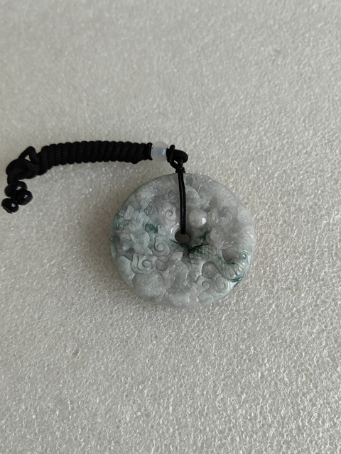 古玩玉器天然翡翠雕“龍紋牌”拍賣,當前價格298元