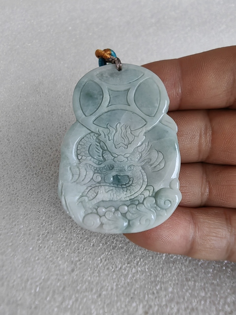 古玩玉器天然翡翠“財(cái)神掛件”真品鑒賞圖