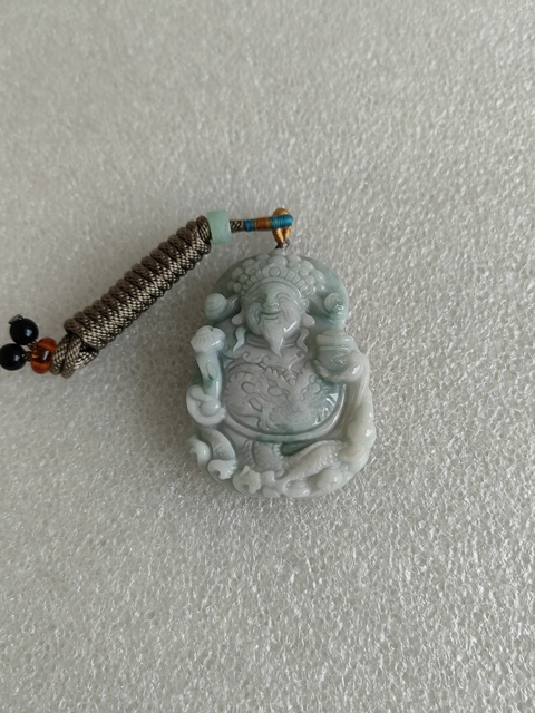 古玩玉器天然翡翠“財(cái)神掛件”真品鑒賞圖