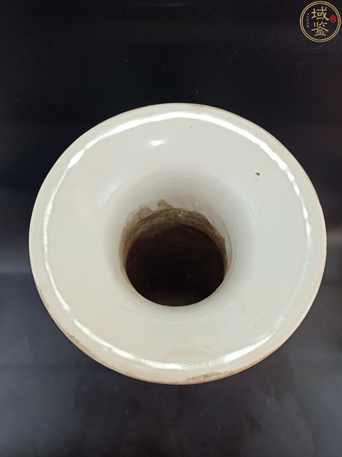 古玩陶瓷民國粉彩柳樹黃鶯花觚真品鑒賞圖