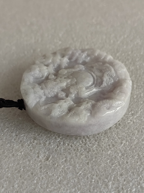 古玩玉器天然翡翠“財神牌”拍賣,當前價格480元