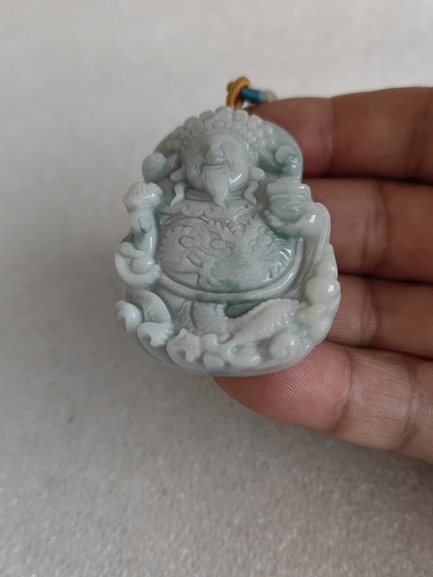 古玩玉器天然翡翠“財神掛件”拍賣，當(dāng)前價格350元