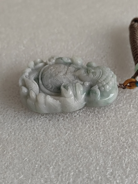 古玩玉器天然翡翠“財神掛件”拍賣，當(dāng)前價格350元