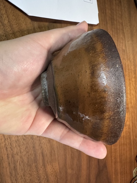 古玩陶瓷南宋建窯柿紅釉盞（疑似有修）真品鑒賞圖