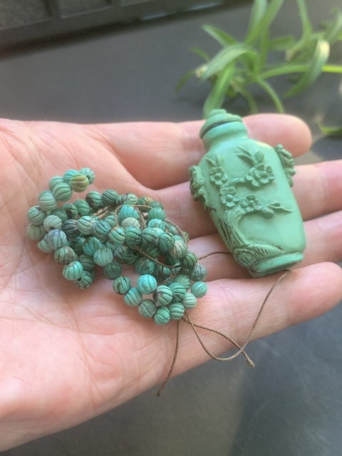 古玩玉器綠松石鼻煙壺真品鑒賞圖