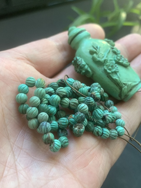 古玩玉器綠松石鼻煙壺真品鑒賞圖