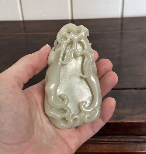 古玩玉器和田玉雕“福壽筆洗”真品鑒賞圖