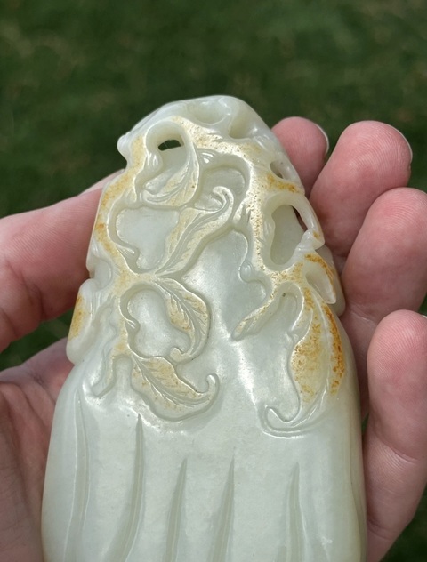 古玩玉器和田玉雕“福壽筆洗”真品鑒賞圖