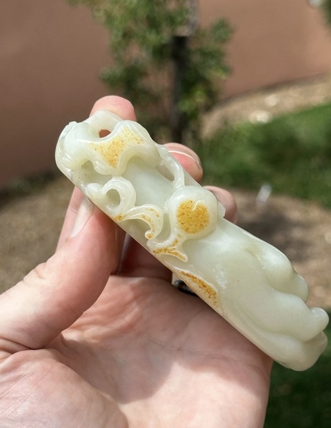 古玩玉器和田玉雕“福壽筆洗”真品鑒賞圖