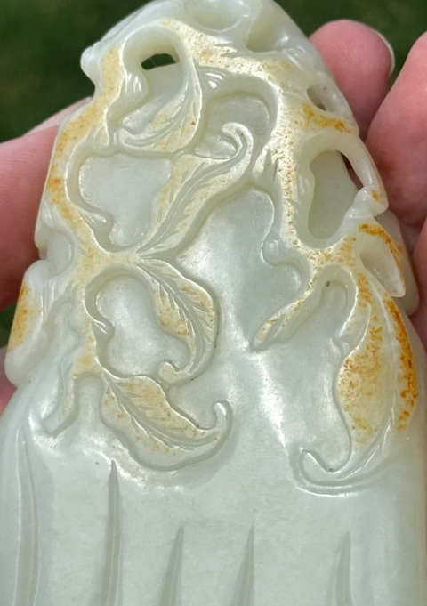 古玩玉器和田玉雕“福壽筆洗”真品鑒賞圖