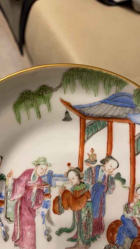 古玩陶瓷粉彩盤真品鑒賞圖