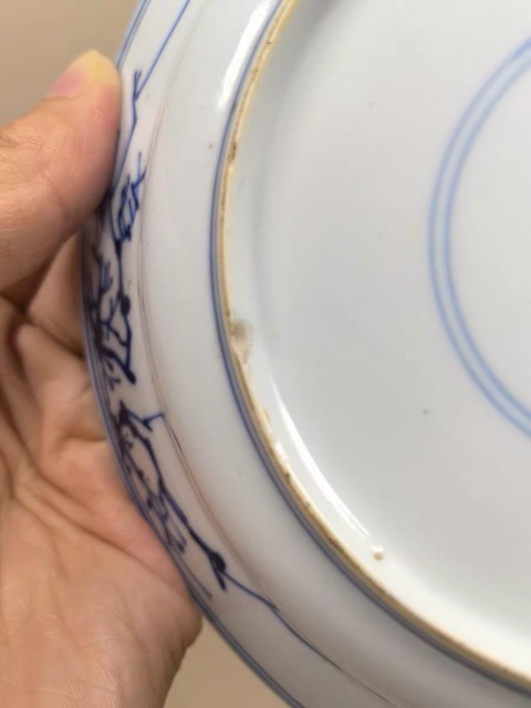 古玩陶瓷康熙青花冰梅盤真品鑒賞圖