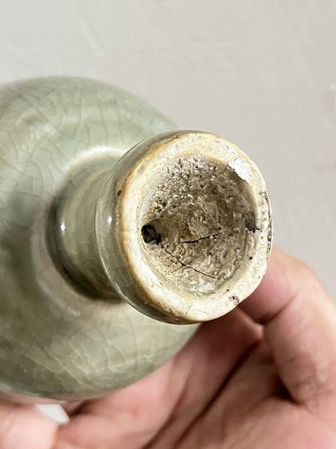 古玩陶瓷龍泉青釉高足杯真品鑒賞圖