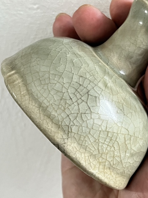 古玩陶瓷龍泉青釉高足杯真品鑒賞圖