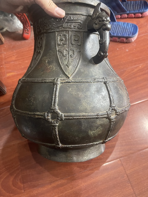 古玩銅器獸耳尊真品鑒賞圖
