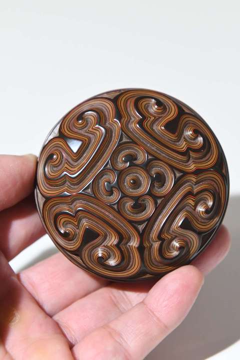 古玩雜項(xiàng)剔犀香盒真品鑒賞圖