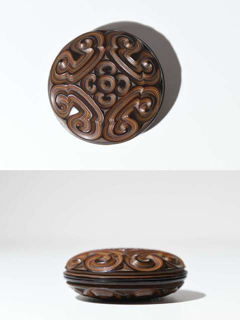 古玩雜項(xiàng)剔犀香盒真品鑒賞圖