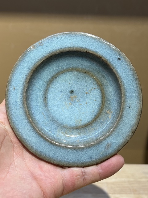 古玩陶瓷元·鈞窯盞托（不含茶盞）真品鑒賞圖