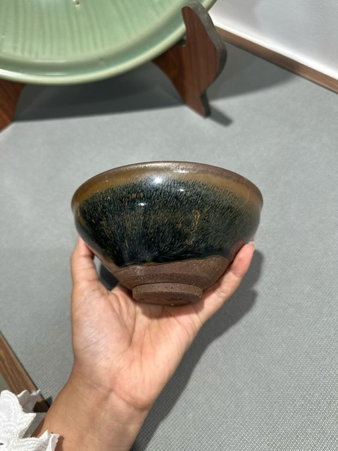 古玩陶瓷建窯系兔毫束口盞真品鑒賞圖