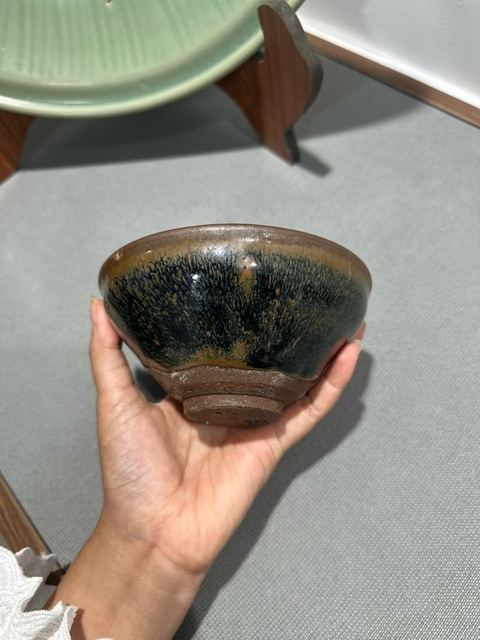 古玩陶瓷建窯系兔毫束口盞真品鑒賞圖