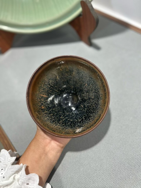 古玩陶瓷建窯系兔毫束口盞真品鑒賞圖