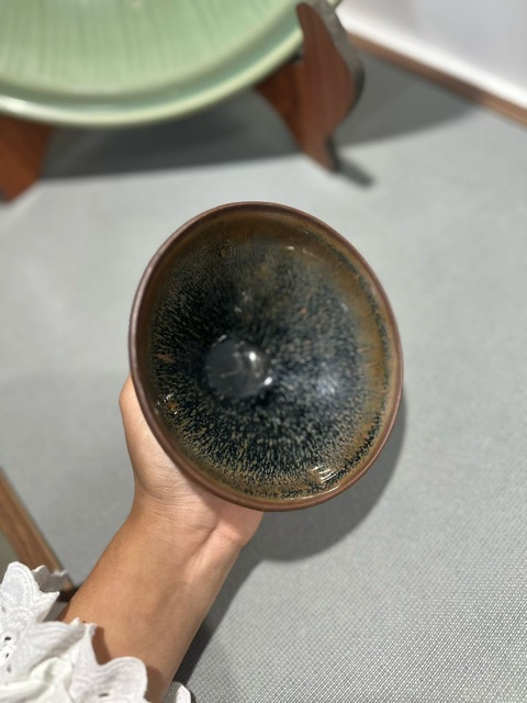 古玩陶瓷建窯系兔毫束口盞真品鑒賞圖