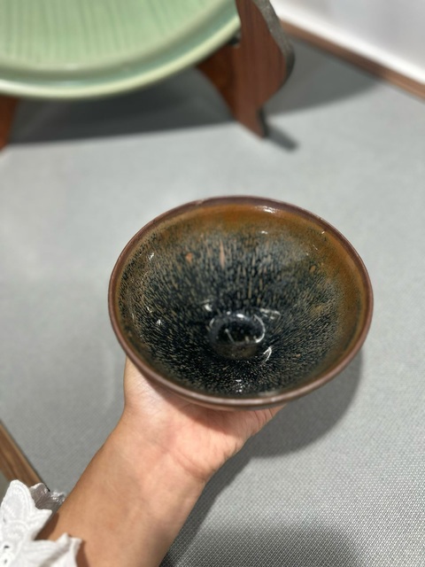 古玩陶瓷建窯系兔毫束口盞真品鑒賞圖