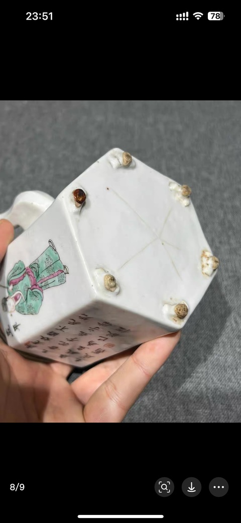 古玩陶瓷粉彩無雙譜人物茶壺真品鑒賞圖