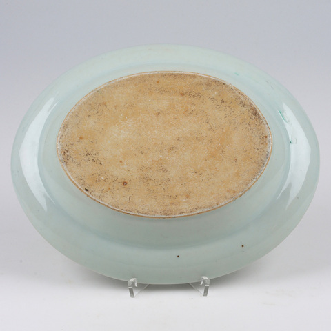 古玩陶瓷清晚期 粉彩蝶戀花折沿盤真品鑒賞圖