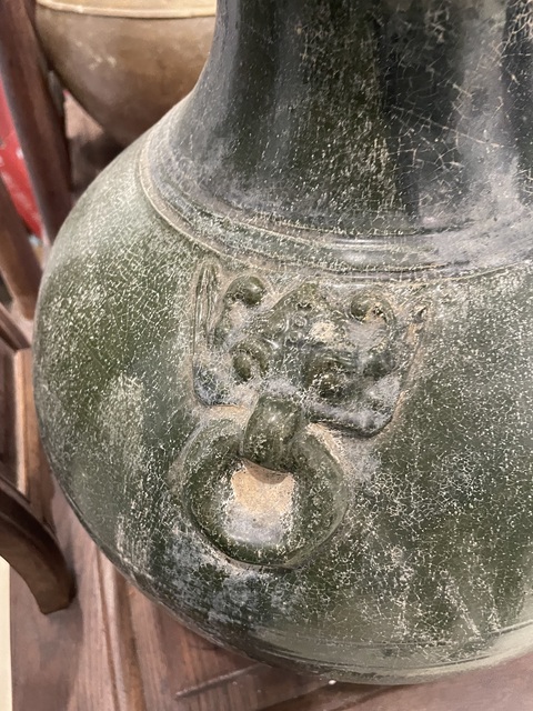 古玩陶瓷漢鋪首陶瓶真品鑒賞圖