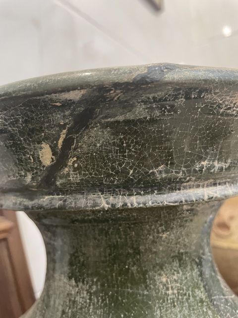 古玩陶瓷漢鋪首陶瓶真品鑒賞圖