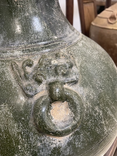 古玩陶瓷漢鋪首陶瓶真品鑒賞圖