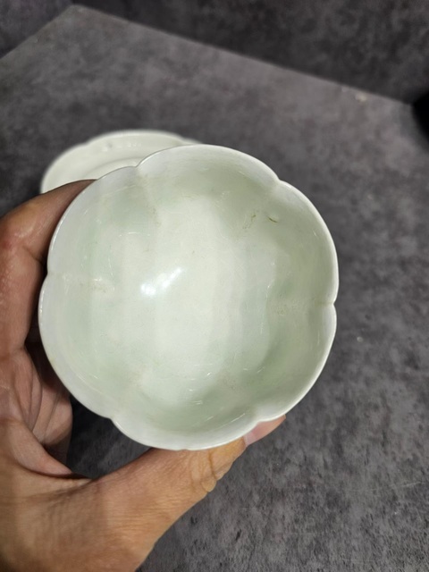 古玩陶瓷青白釉盞和托真品鑒賞圖