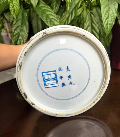 古玩陶瓷青花人物故事紋半截花觚真品鑒賞圖