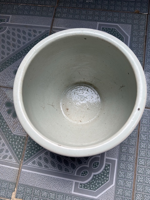 古玩陶瓷麒麟送子青花缸真品鑒賞圖