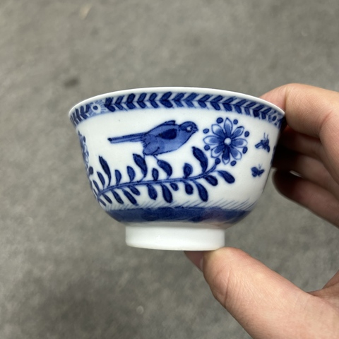 古玩陶瓷青花圣母像杯真品鑒賞圖