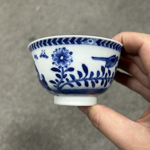 古玩陶瓷青花圣母像杯真品鑒賞圖