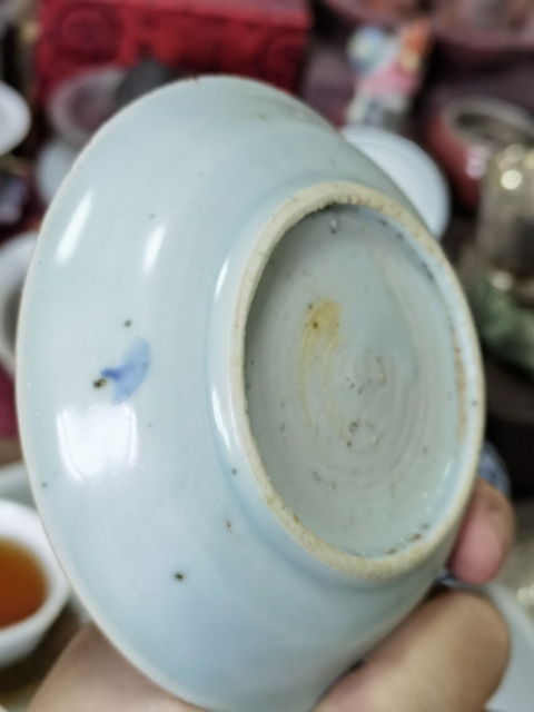 古玩陶瓷麒麟望月青花盤真品鑒賞圖