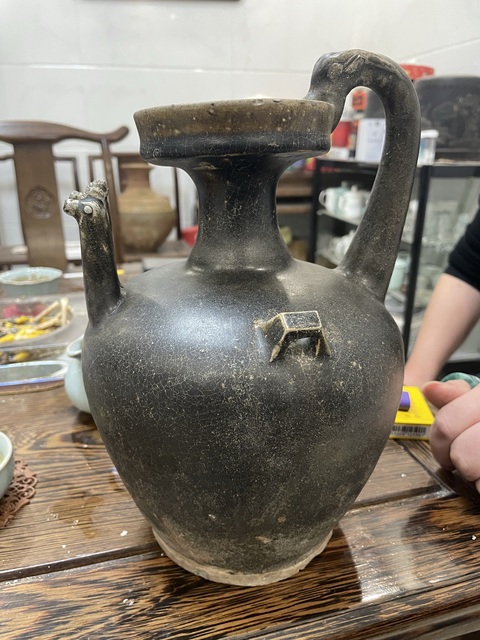 古玩陶瓷雞首壺真品鑒賞圖