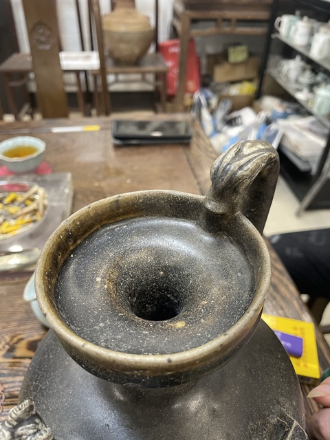 古玩陶瓷雞首壺真品鑒賞圖