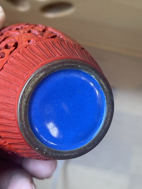 古玩雜項剔紅瓶真品鑒賞圖