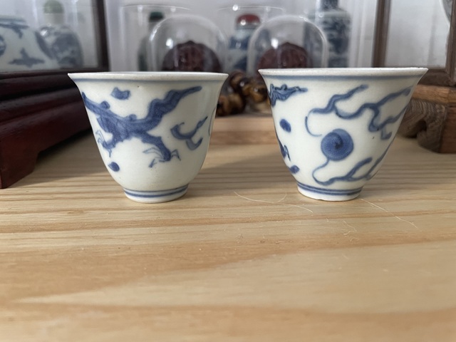古玩陶瓷青花龍紋杯真品鑒賞圖